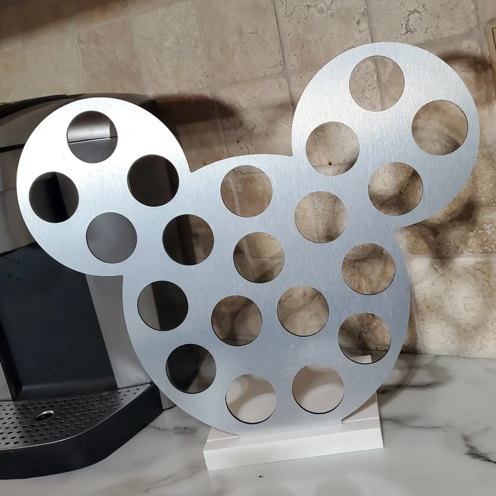 Silver Mickey Mouse Head K Cup Holder
